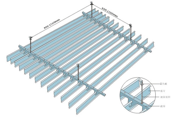 100铝垂式条形天花